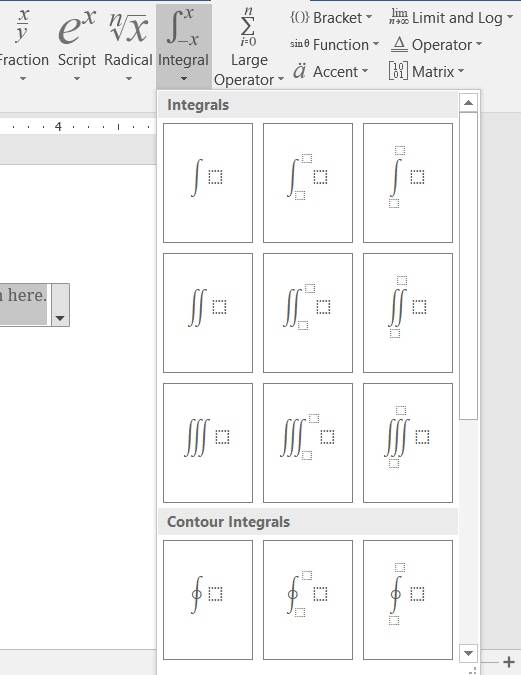 نوشتن انتگرال در ورد