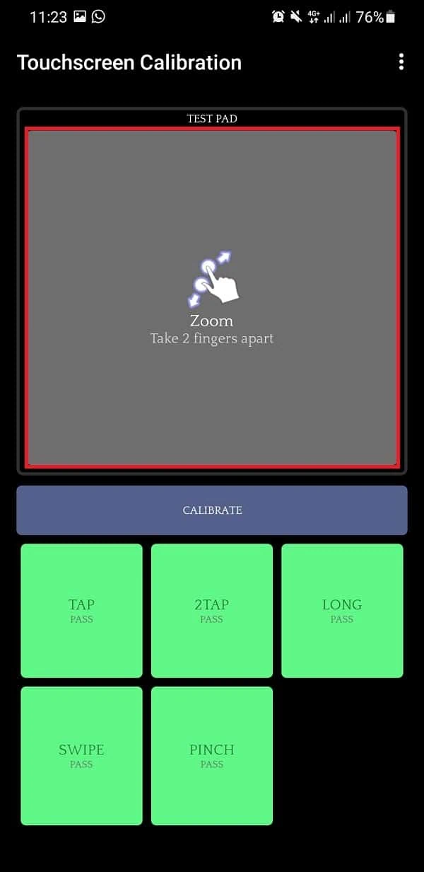 تست کالیبره تاچ