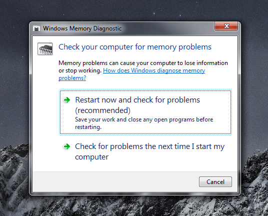 بررسی ram ویندوز