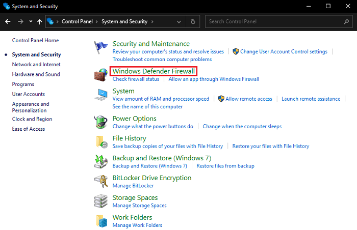 فایروال ویندوز 10