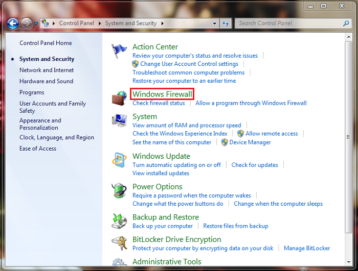 فایروال ویندوز 7