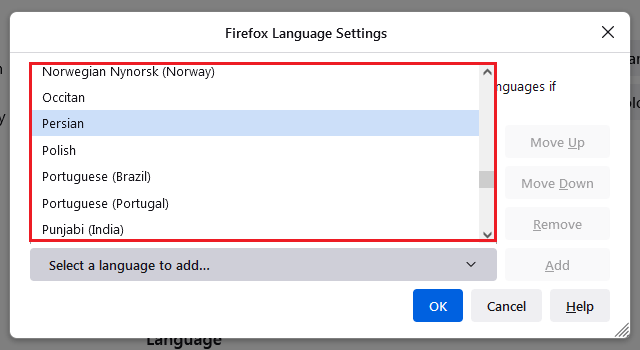 زبان جدید فایرفاکس
