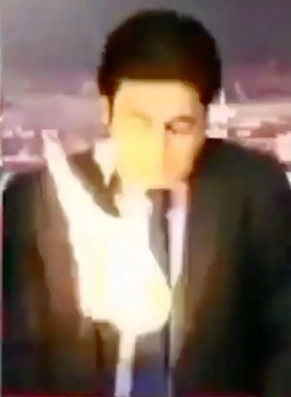 افتادن گلوله آتش روی مجری 