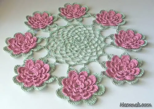 رومیزی قلاب بافی 