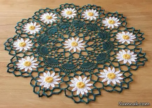 رومیزی قلاب بافی