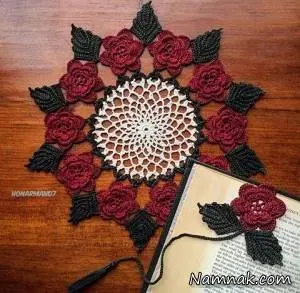رومیزی قلاب بافی