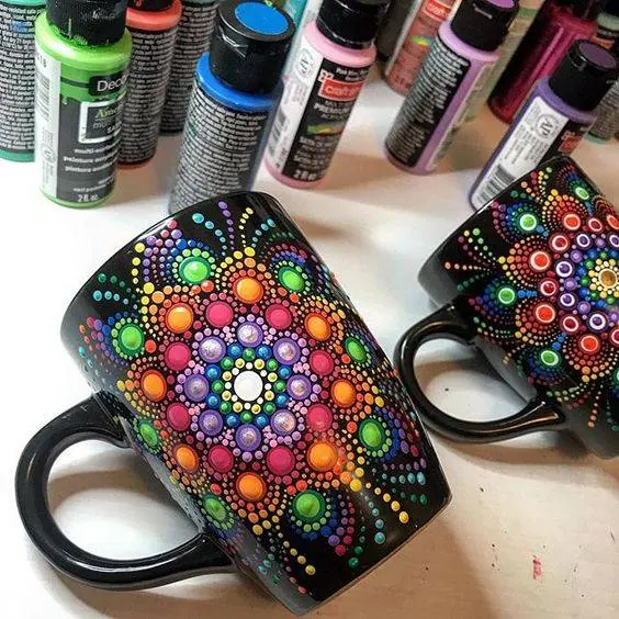 روش نقاشی روی لیوان