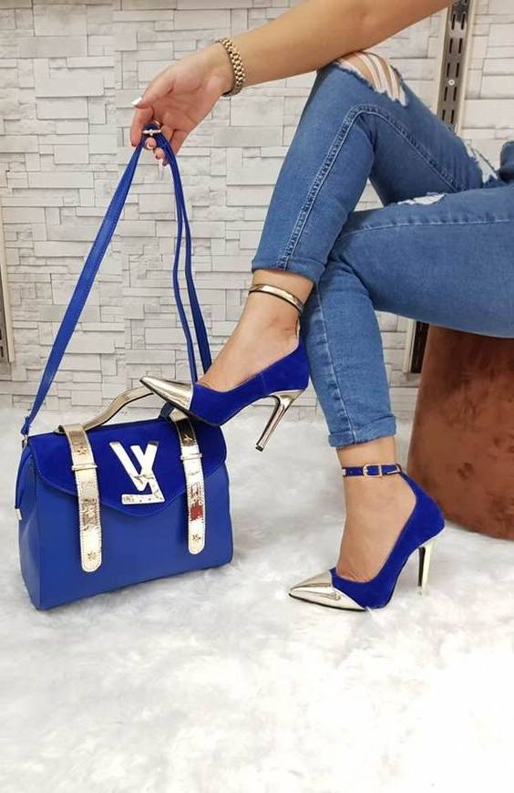 کیف و کفش آبی 
