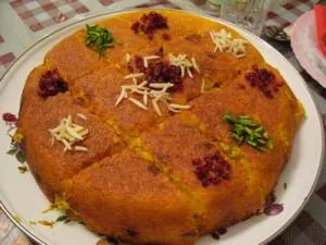 ته چین کشمش و لپه