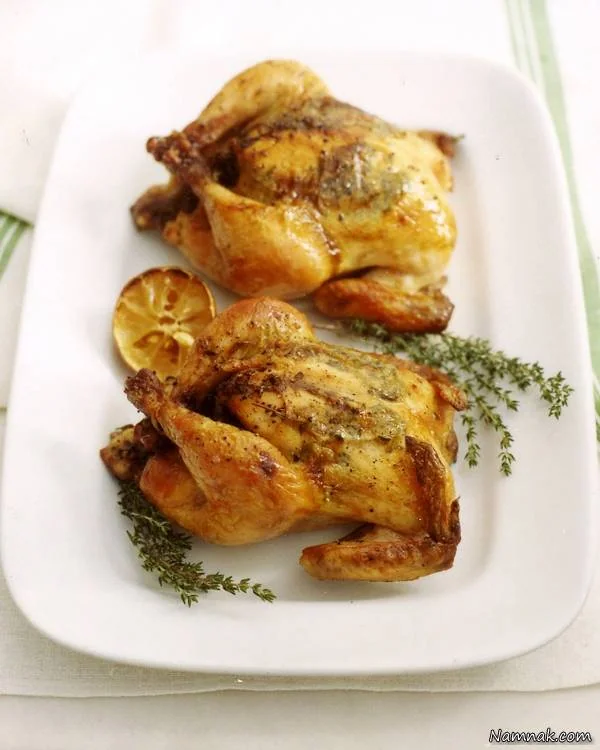 جوجه بریان با سبزیجات معطر