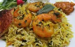 سبزی پلو میگو