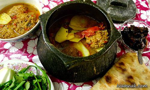 طرز تهیه قاتُق گوشت در ظرف دیزی سنگی طرز تهیه قاتُق گوشت در ظرف دیزی سنگی