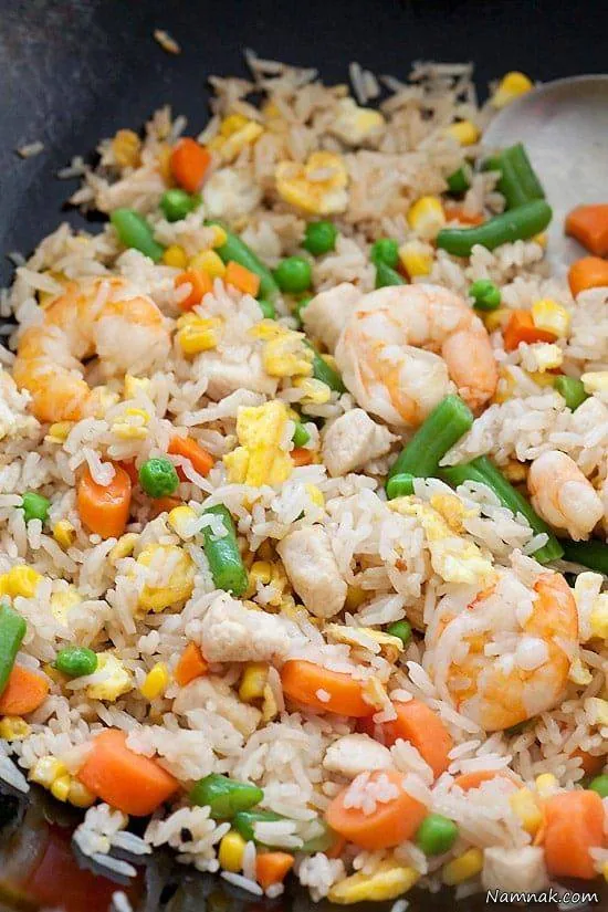 برنج چینی و سبزیجات