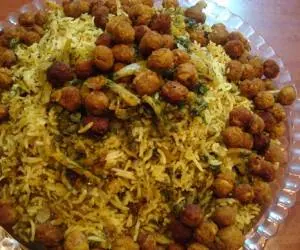 گشنیز پلو با کوفته قلقلی