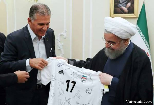 حسن روحانی در کنار کارلوس کی روش