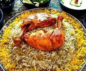 باقالی پلو با مرغ
