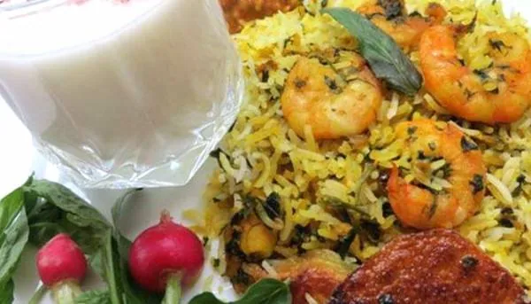 پخت سبزی پلو میگو