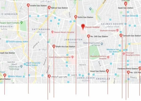 پمپ بنزین بیمارستان شریعتی