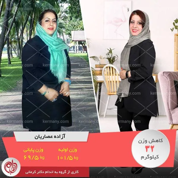 آزاده عصاریان   قهرمان رژیم لاغری دکتر کرمانی