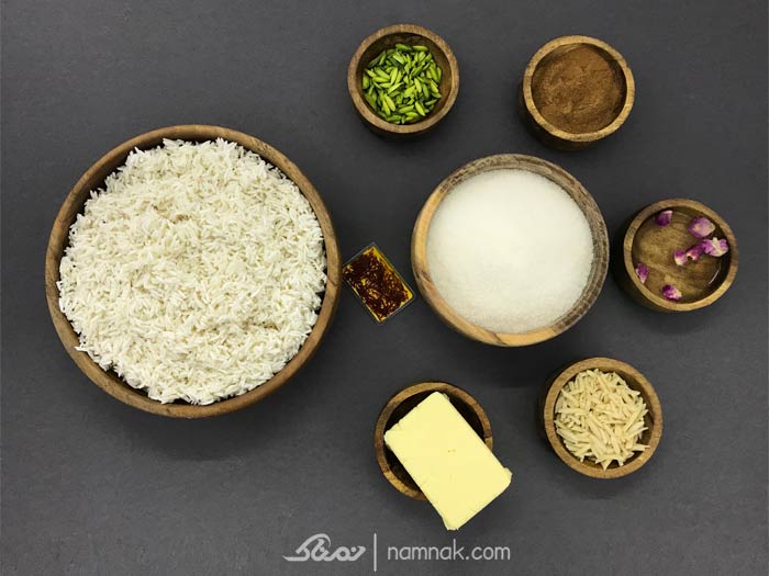 مواد لازم شله زرد