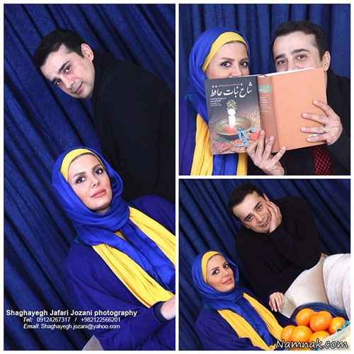 سپند امیرسلیمانی در رستورانش و همسرش