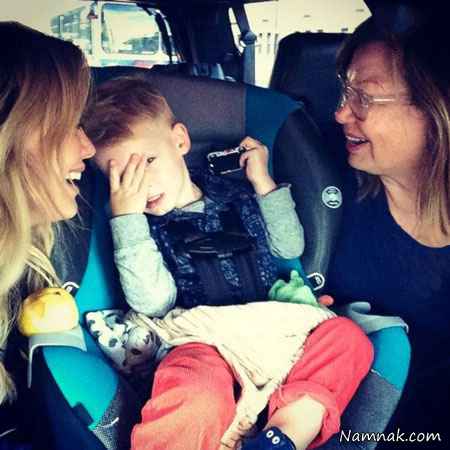 هیلاری داف همراه با مادر و پسرش لوکا