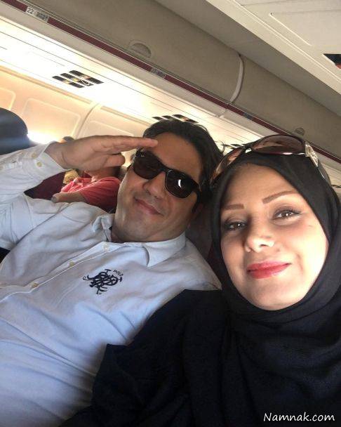 صبا راد و همسرش مانی رهنما در هواپیما