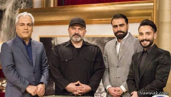مهران مدیری در کنار پازل بند و مهدی سلطانی