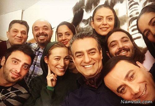 سلفی سام نوری با بازیگران در حاشیه