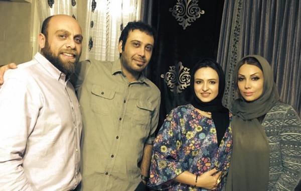 گلاره عباسی و همسرش در کنار محسن چاوشی و همسرش