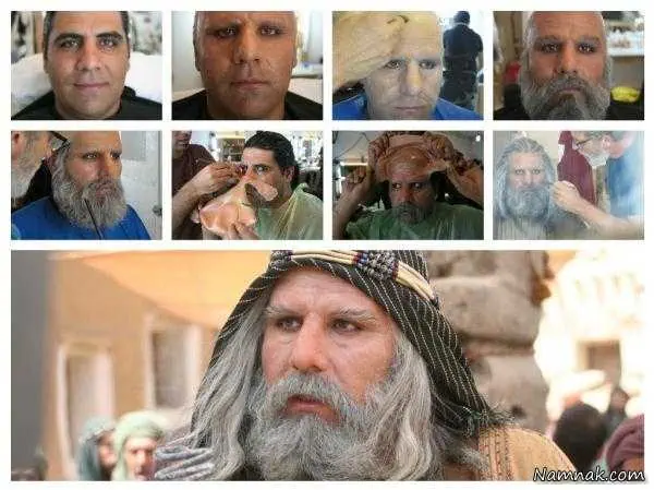 مراحل گریم محمد عسگری در نقش ابولهب عموی پیامبر (ص) 