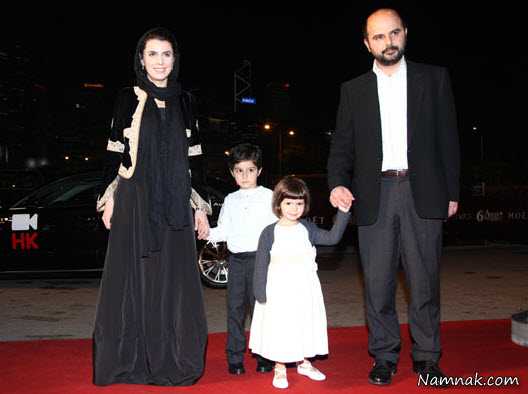 لیلا حاتمی و همسرش علی مصفا و فرزندانشان