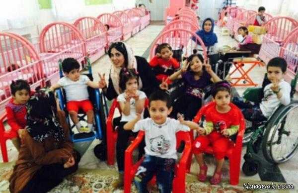 لیلا بلوکات در کنار کودکان بی سرپرست و معلول