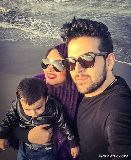 عماد طالبزاده در کنار همسر و فرزندش 