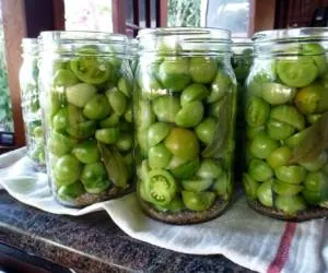 ترشی گوجه‌ی سبز