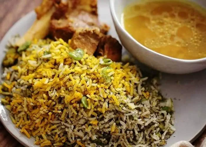 باقالی پلو مجلسی با گوشت
