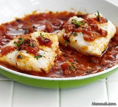 ماهی با گوجه و آویشن