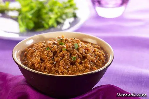 خوراک نخود فرنگی و گوشت
