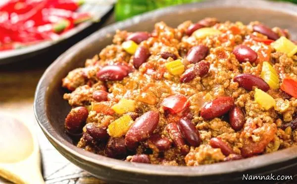 خوراک لوبیای تند