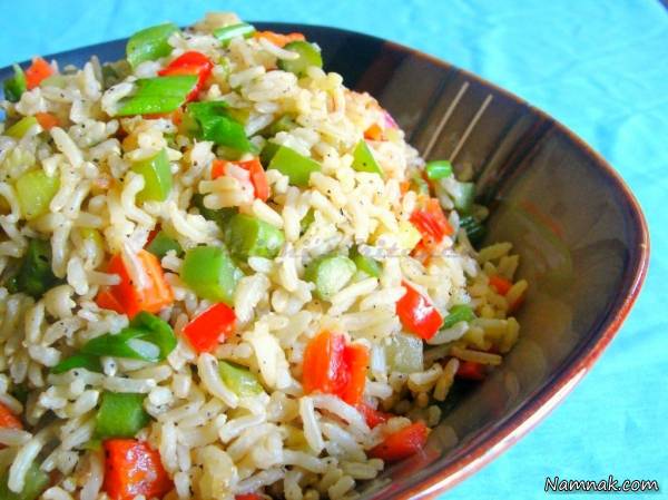 برنج سرخ شده با سبزیجات