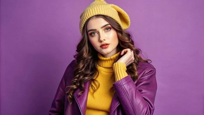 لباس بنفش و زرد