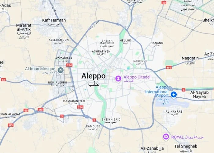 حلب سوریه نقشه