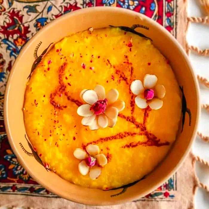 تزیین شله زرد گل