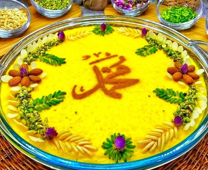 تزیین روی شله زرد مجلسی