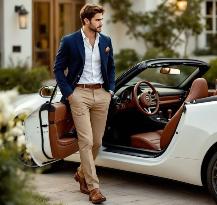 استایل مردانه پاییزی با آبی