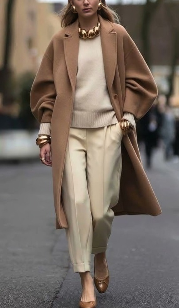 لباس رنگ بژ با طلایی