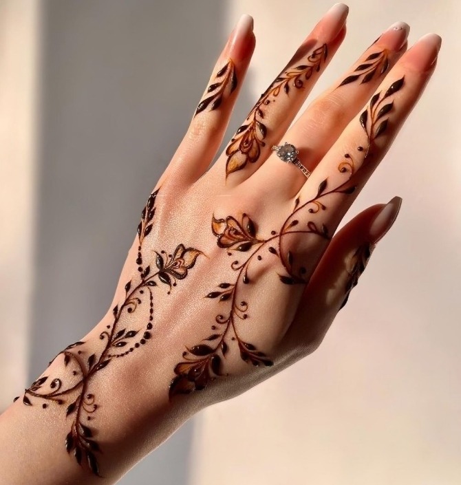 طرح حنا گلهای پیوسته طرح حنا گل پیوسته