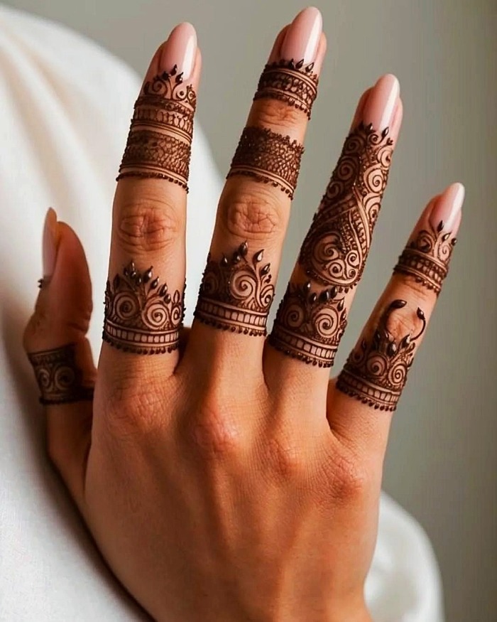 طراحی حنا روی انگشتان طرح حنا روی انگشتان