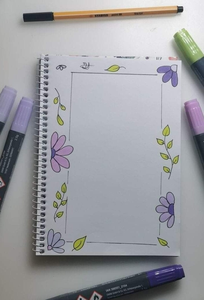 تزیین دفتر مشق ساده