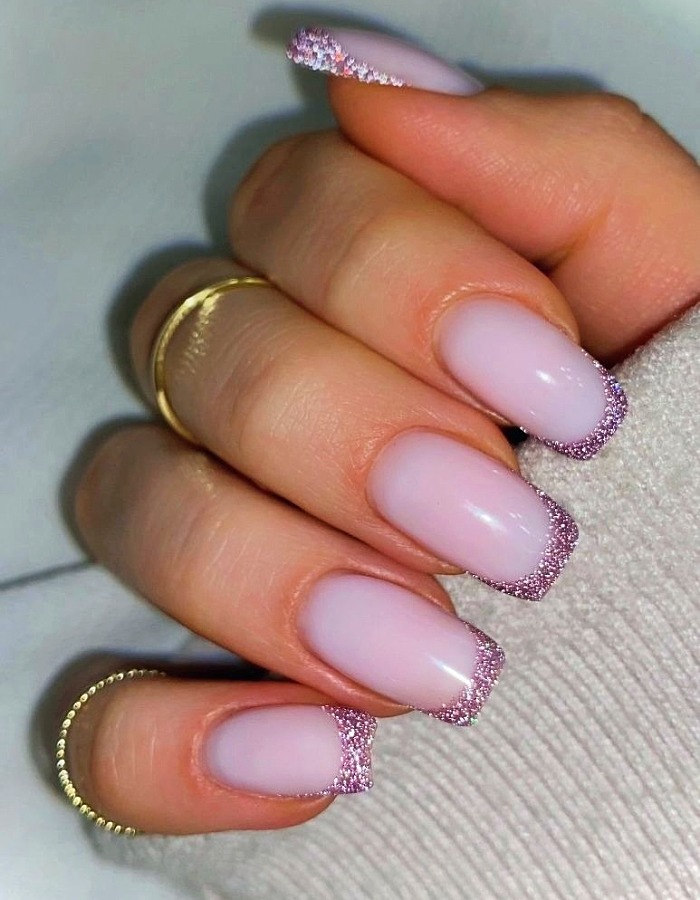 مدل ناخن فرنچ گلیتر فرنچ گلیتر